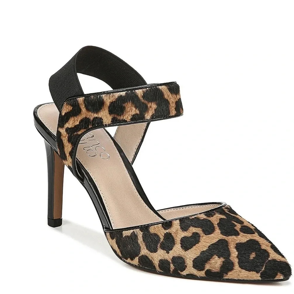 Franco Sorto calf hair leopard print high heel